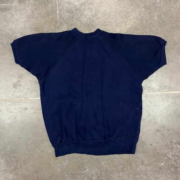 Vintage 60's 70s St Mary School Flock Print Sweat Shirt Large - Picture 6 of 6